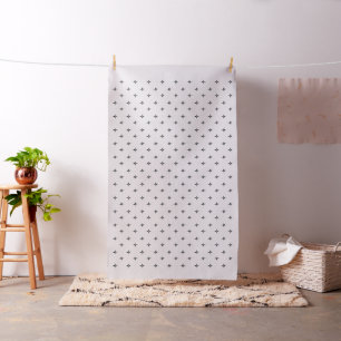 Tissu Motif tribal neutre - toile et charbon de bois