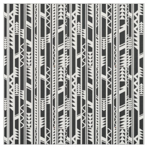 Tissu Motif tribal noir et blanc