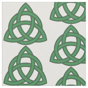 Tissu Motif triquetra de noeud Celtique vert