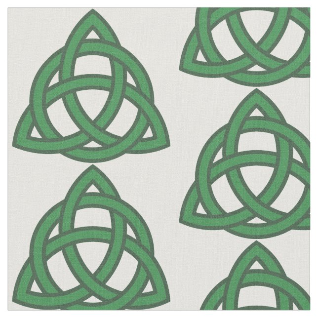 Tissu Motif triquetra de noeud Celtique vert (Fermer)