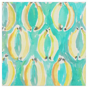 Tissu Motif tropical d'aquarelle de danse de banane