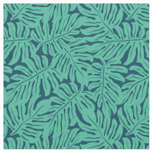 Tissu Motif tropical de feuille de Monstera