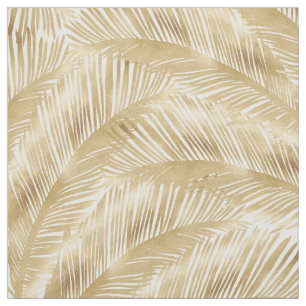 Tissu Motif Tropical de feuille d'or moderne