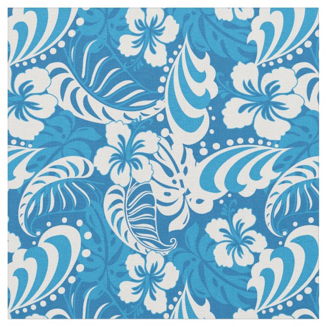 Tissu Motif tropical de ketmie (Fermer)