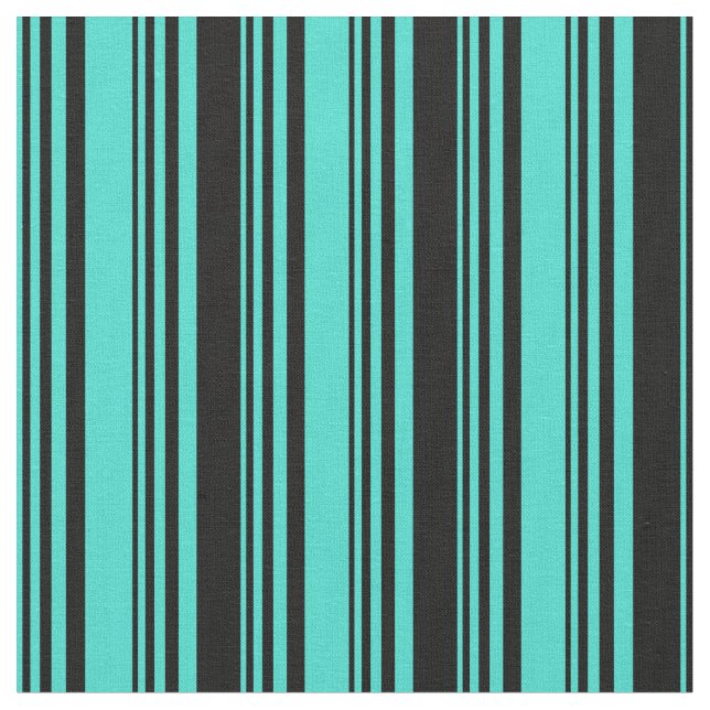 Tissu Motif Turquoise et Black Lines (Fermer)