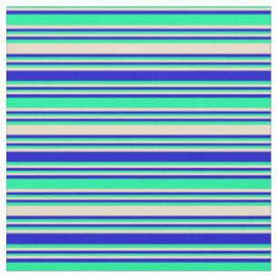 Tissu Motif vert, bronzé et bleu à rayures/à rayures