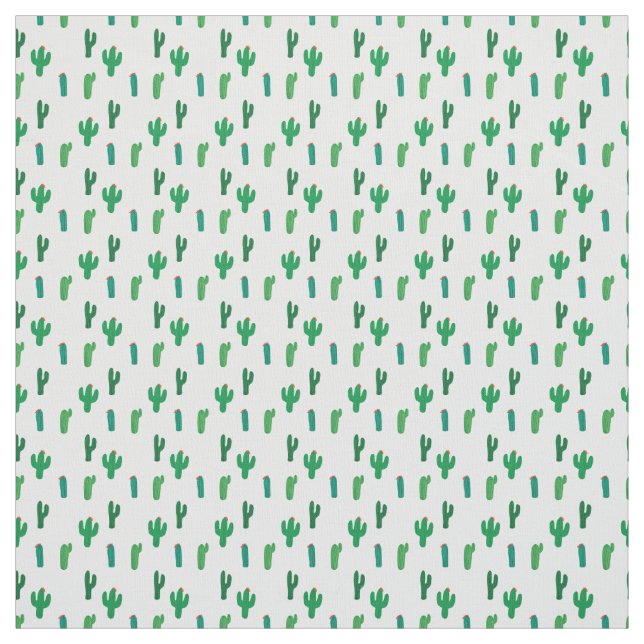 Tissu Motif vert clair de cactus (Échantillon)