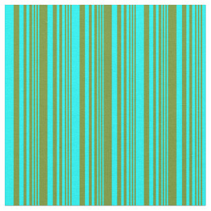 Tissu Motif vert et Aqua Linked/Striped