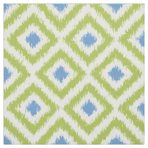 Tissu Motif vert et bleu de large échelle d'Ikat de