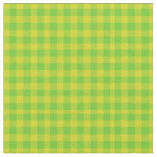 Tissu Motif vert et jaune de feuille de contrôle de