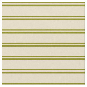 Tissu Motif vert et tan/rayé