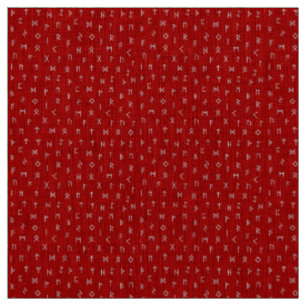 Tissu Motif viking Runes sur Arrière - plan rouge
