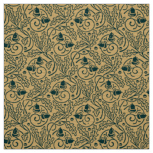 Tissu Motif vintage Art & Craft de glands et feuilles de