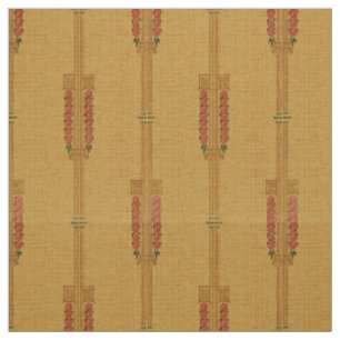 Tissu Motif vintage Art déco Fleurs roses