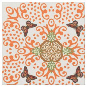 Tissu Motif vintage de regard de papillon