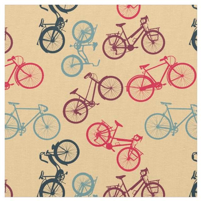 Tissu Motif vintage de vélo (Fermer)