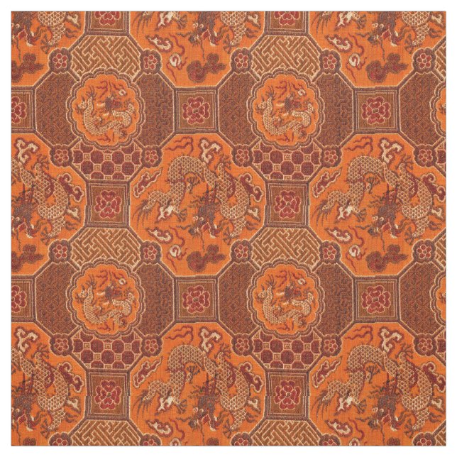 Tissu Motif vintage japonais Dragons (Échantillon)