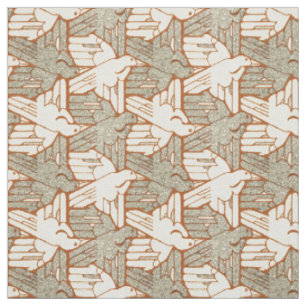 Tissu Motif vintage Raven Bird