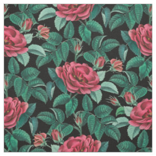 Tissu Motif vintage Red Roses