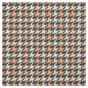Tissu motif Vintage turquoise et orangé en terre battue