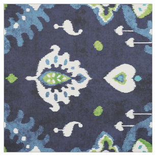 Tissu motifs tribaux chic et colorés de naby blue ikat