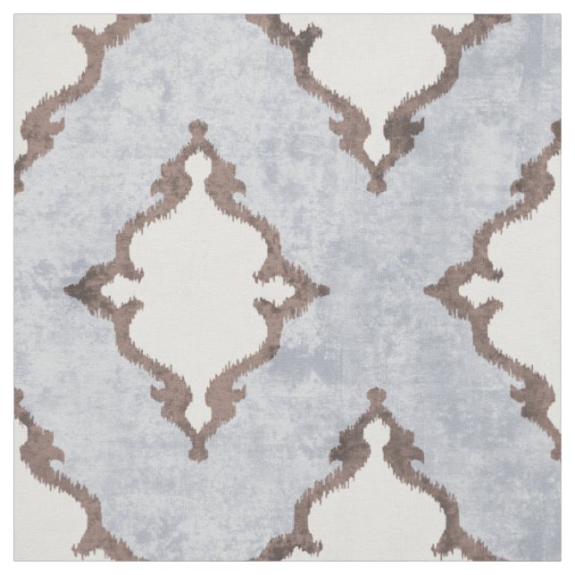Tissu motifs tribaux de damask ikat beige neutre et élég (Échantillon)
