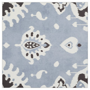Tissu motifs tribaux de l'ikat blanc blanc gris gris et