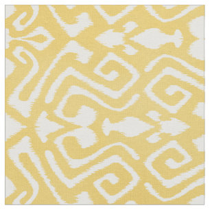 Tissu motifs tribaux de l'ikat jaune pastel