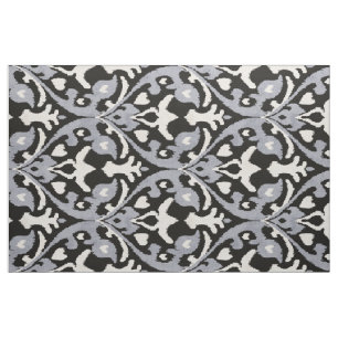 Tissu motifs tribaux noirs gris-gris noir kat
