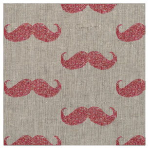 Tissu Moustache Parties scintillant rose
