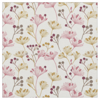 Tissu Moutarde De Prune Or Et Rose