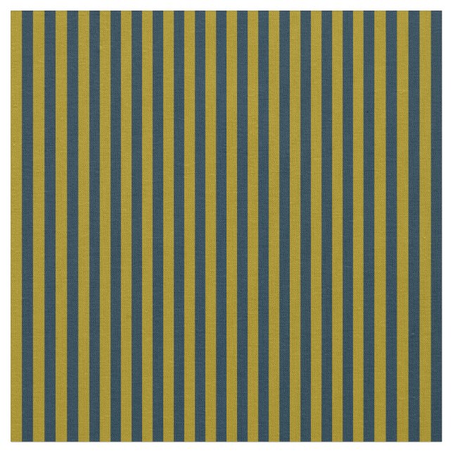 Tissu Moutarde foncée et rayures bleu marine (Fermer)