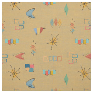 Tissu Moutarde Texturée Moderne Milieu de Siècle