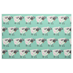 Tissu mouton caricaturé