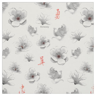Tissu Mulan "Loyal Brave True" Fleur et Motif de l'espri