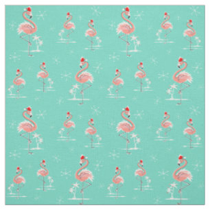 Tissu multi de motif de Flamant rose de Noël peti