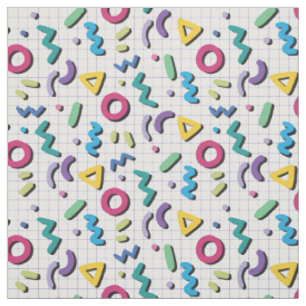 Tissu Multicolor 80s Memphis Motif
