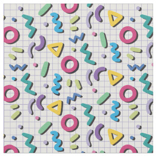 Tissu Multicolor 80s Memphis Motif