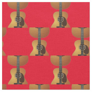 Tissu Musicien de guitare acoustique Salle Décor Rouge