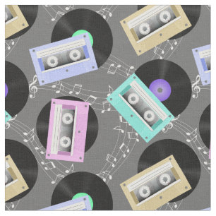 Tissu Musique vinyle disques et cassettes de cassettes