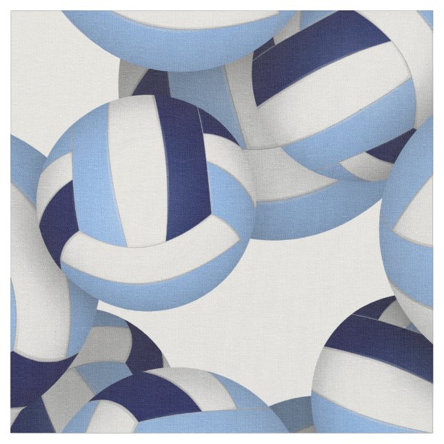 Tissu  navy light blue volleyballs pattern (Fermer)