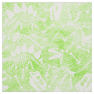 Tissu Neon Green Dinosaur Fossiles Préhistoriques