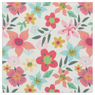 Tissu Nettoyer l'impression florale brillante moderne