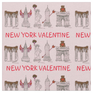 Tissu New York City New YC Landmarks Love Valentine's Da