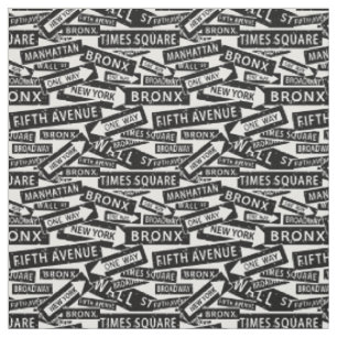 Tissu New York Streets, Motif NYC noir et blanc