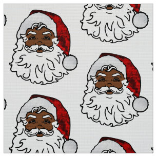 Tissu noël africain noir père Noël