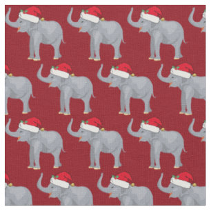 Tissu Noël Eléphant mignon