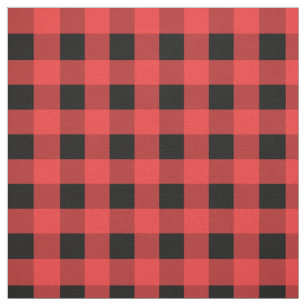 Tissu Noël En vichy rouge et noir