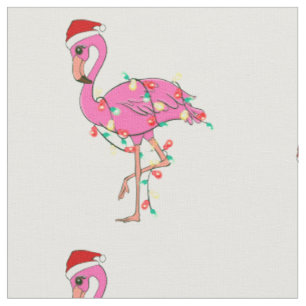 Tissu noël moche santa claus flamingo