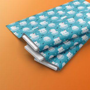 Tissu Noël Ours polaire hiver Motif sans couture